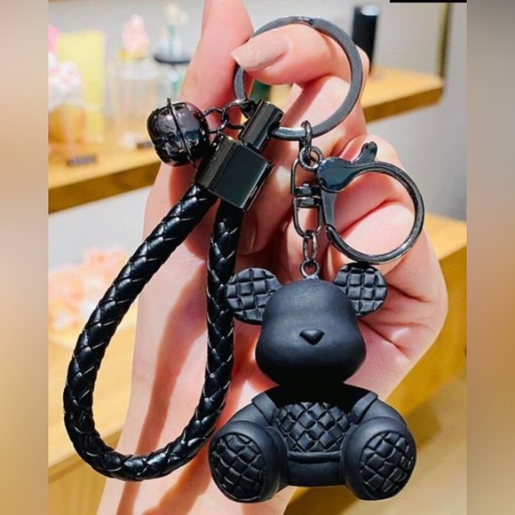 Bear Charm Black With Braided Rope For Gifts,Bags, Backpacks, And Satchels NWT - Picture 2 of 7